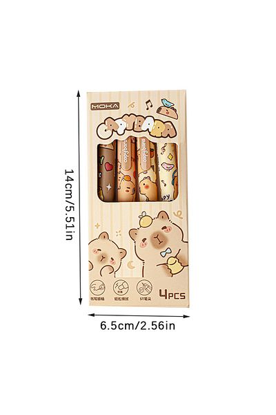 Choice ONESIZE 4Pcs Cartoon Cute Capybara Erasable Gel Pens Kawaii Quick-Drying Writing Smooth Elegant Neut