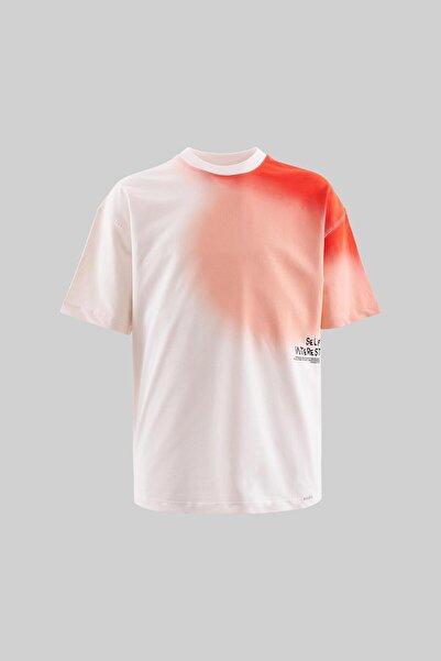 Machinist Ανδρικό μπλουζάκι με στάμπα ντεγκραντέ oversized σε ανοιχτό ροζ χρώμα