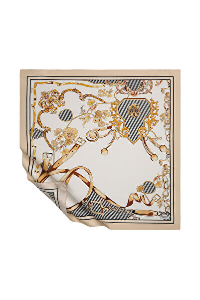 ipekevi Eșarfă de mătase crem-bej 1353