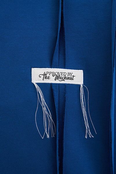 Machinist Men's Stitch Detailed Split Oversize Indigo T-Shirt