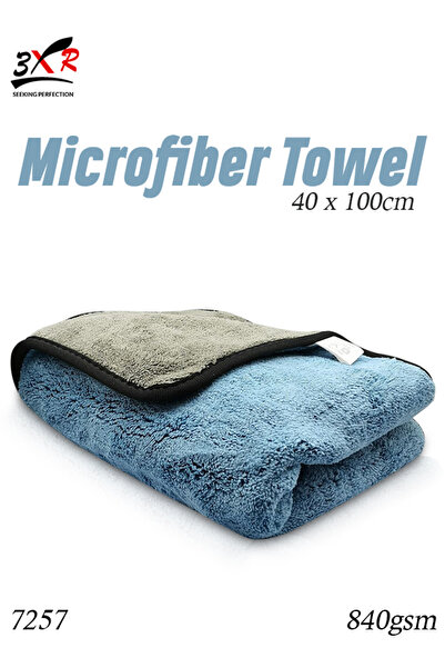 3XR Microfiber Towel 7257 – 40x100cm, 840GSM, Super Absorbent, Dual-Sided for...