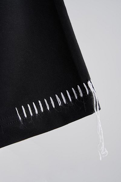 Machinist Men's Blanket Stitch Oversize Black T-Shirt