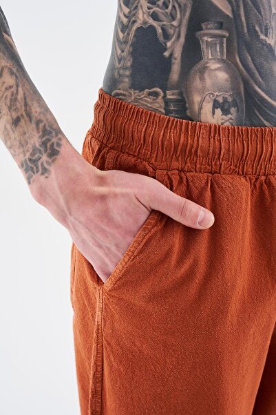 Machinist Men's Effected Washed Basic Orange Sweatpants