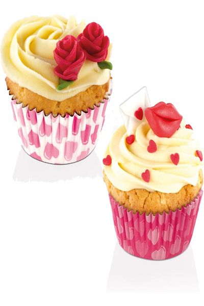 TESCOMA Delicia Baking Cups Heart Design, 60 Pcs, 6 cm