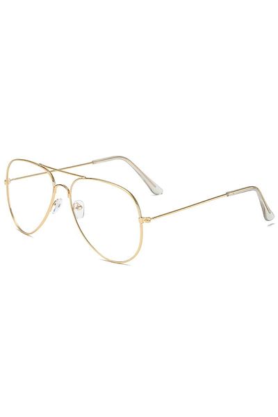 Tessero Protective Aviator Glasses for Computer, Transparent Lenses, Metal Frame, Blue Light Filtering, Unis