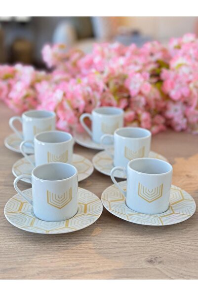 Porland Tamina Desen6 6 Kişilik 12 Parça Kahve Fincan Takımı 90cc