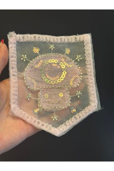 Gönülden Tasarım BUCĂTĂ PULĂ BUCĂTĂ MUSHROOM BUCĂȚĂ ARMĂ CUSUT APLICAT 14X12 CM