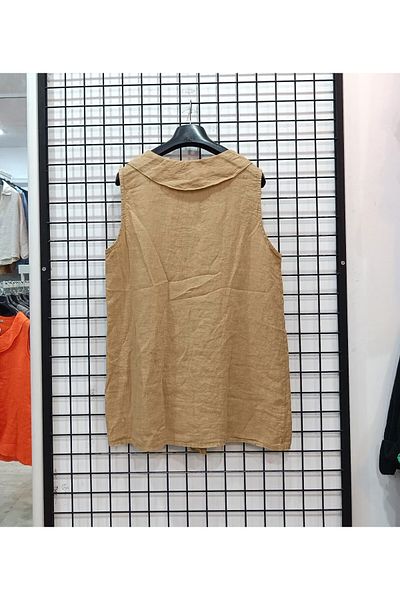 Butik Şans Блуза от италиански лен с волани и нулев ръкав