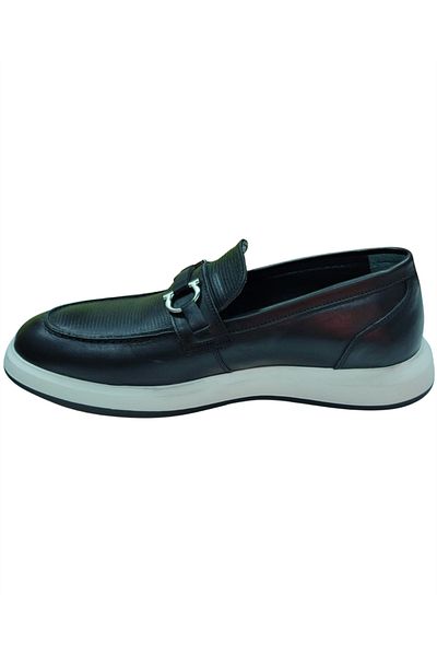 Rego 1774 Ανδρικά Μαύρα (40-44) Δερμάτινα Loafer παπούτσια με αγκράφα