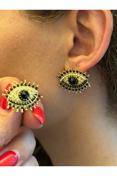 Gönülden Tasarım Steel Eye Women's Earrings
