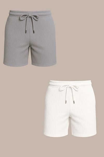 armicem 2-Piece Ottoman Fabric Relaxed Fit Men's Capri