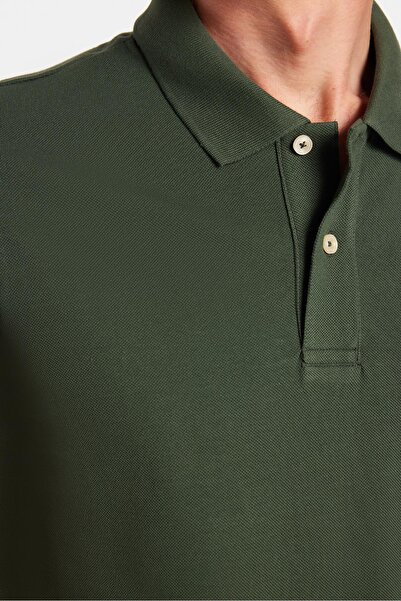 Tudors Men's Slim Fit Slim Fit 100% Cotton Green Polo Neck T-Shirt