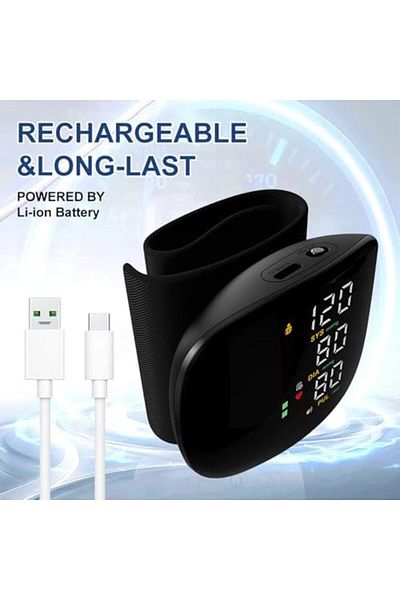 Toy Box Treasures Wrist Blood Pressure Monitor - Digital Arm Blood Pressure Monitor with LED Display, Adjustable Cuff