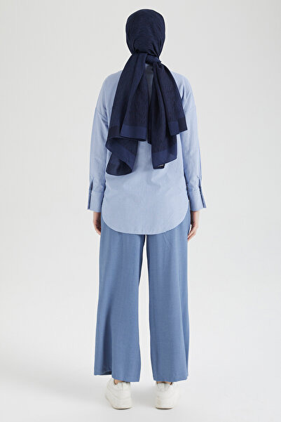 Armine Trend Beli Lastikli Yazlık Mavi Pantolun