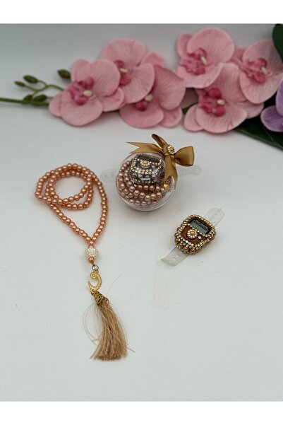 Uğurlu Hac Set mini-vază de rugăciune cu mărgele de perle