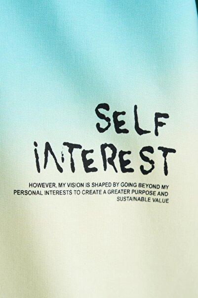 Machinist Ανδρικό μπλουζάκι με στάμπα ντεγκραντέ, υπερμεγέθη, πράσινο λεμόνι