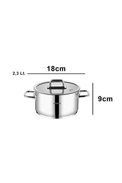 Amboss Nova Stainless Steel Deep Pot with Glass Lid 18X9 cm