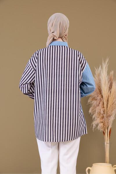 ELONİ Πουκάμισο με ρίγες με λουλουδάτο σχέδιο CEPDE