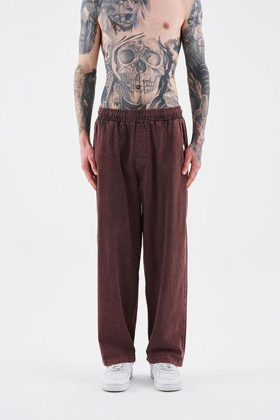 Machinist Men's Effected Washed Basic Coffee Sweatpants