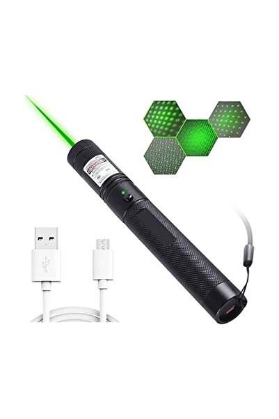 newnet Turbo Yeşil Şarjlı Lazer - Uzun Menzilli, Güçlü Ve Çoklu Işık Efekti Başlığı Dahil