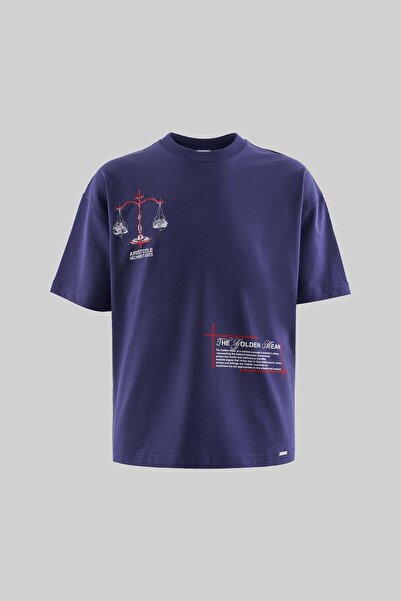 Machinist Ανδρικό μπλουζάκι Aristotle Oversize Navy Blue