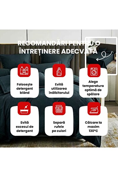 PATONE Bed linen Bumbat Satinat Baroque UNI, 6 pieces, double bed, black