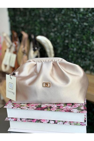 Moda Lime Stylish Women's Hand and Shoulder Bag with Mink Satin Look