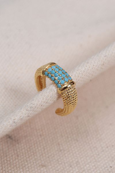 Süspüs Accessories Turquoise Zircon Stone Gold Color Single Compression Cartilage Earring
