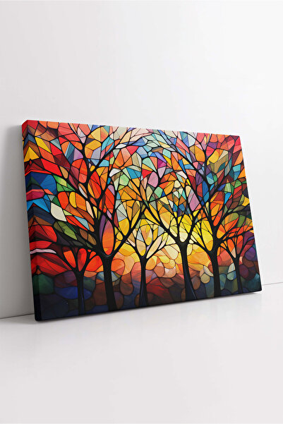 KOSS Dijital Pictură pe pânză cu copaci abstracte, sufragerie, dormitor, intr...