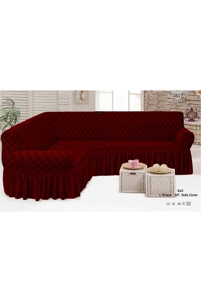 Evory Home Sofa Covers L Shape Jacquard 5 Meter Slip Resistant and Highly Stretchy