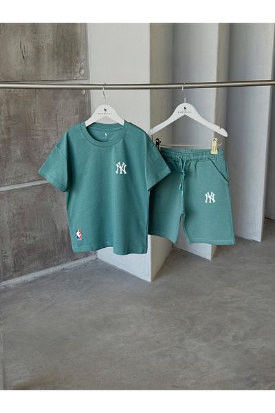 KAPROLLI Ny Girls Boys Tshirt Shorts Set - 95% Cotton 5% Lycra Printed Patterned Washable Quality Fabric