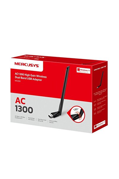 Mercusys Mercusys network adapter, AC1300 external wireless 2.4 GHz, 5 GHz, USB 2.0, 867 + 400 Mbps