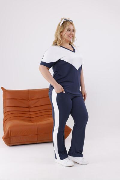 Siyezen Large Size Garnished Modal Fabric Tracksuit Set