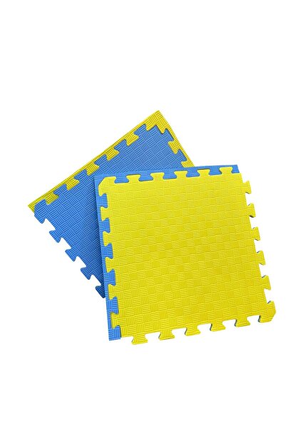 AFFECTİONE Tatami Minderi 20mm 50x50 Sarı Mavi Çift Yönlü Kullanım