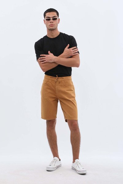 Jeanspro شورت قطني 100% - لون الخردل