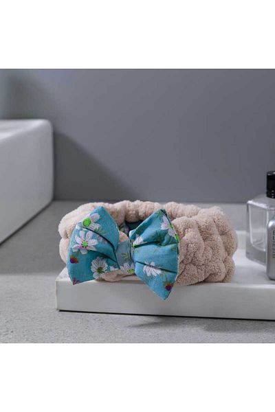 REEFI Rustic Beige Floral Hair Tie