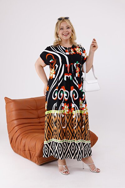 Siyezen Φόρεμα από βαμβάκι και βισκόζη με δαντέλα και λεπτομέρειες, σε μεγάλο...