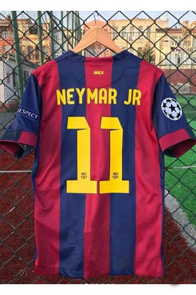 DAYIBALI DÜKKAN Dayibali Neymar 2014/15 Maroon Blue Short Sleeve Champions League Nostalgia Jersey