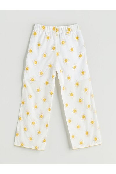 LC Waikiki Ecru Girl's Pants with Elastic Waist