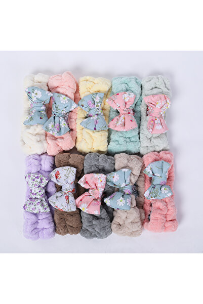 REEFI Off-white rustic floral hair tie