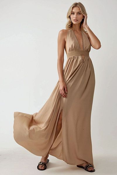 Hiccup V Neck a Form Gipeli Maxi Dress