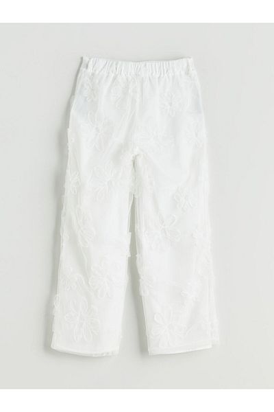 LC Waikiki Elastic Waist Floral Girls Trousers