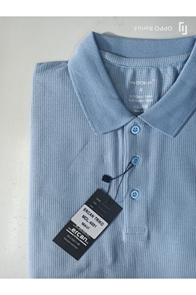 ercan triko Μπλουζάκι με γιακά WAFFLE χωρίς τσέπες