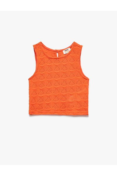 Koton New Season Crew Neck Sleeveless Slim Fit Crochet Singlet