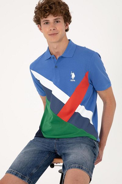 U.S. Polo Assn. Η.Π.Α. Polo Assn. Ανδρικό μπλουζάκι με κανονικό γιακά πόλο 100% βαμβάκι 2106314