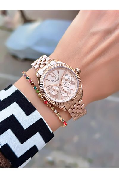 Ferrucci Steel Cord Women's Wristwatch 3 Atm Waterproof with 2 Years Warranty Mechanism