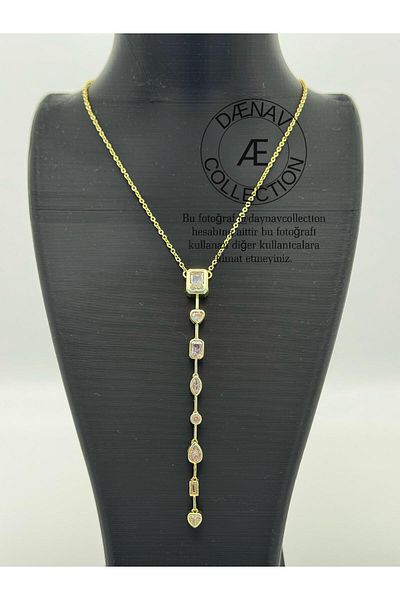Daynav White Stone Y Necklace