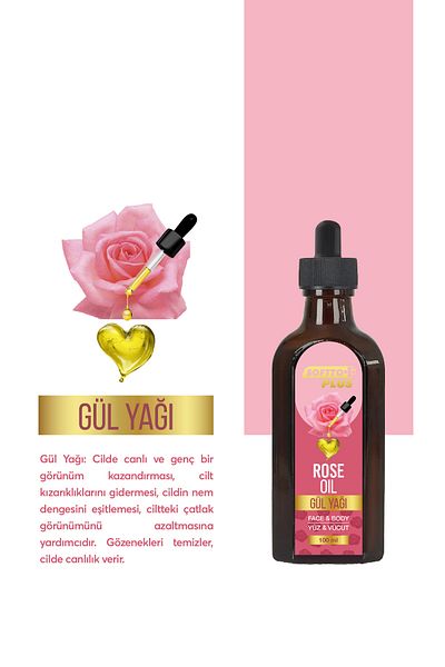 Softto Plus Rose Facial and Body Oil That Helps Remove Redness and Gives Vitality to the Skin 100 ml