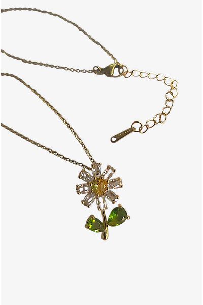 roseberry Floral Steel Necklace - R1537