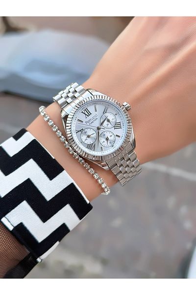 Ferrucci Steel Cord Women's Wristwatch 3 Atm Waterproof with 2 Years Warranty Mechanism